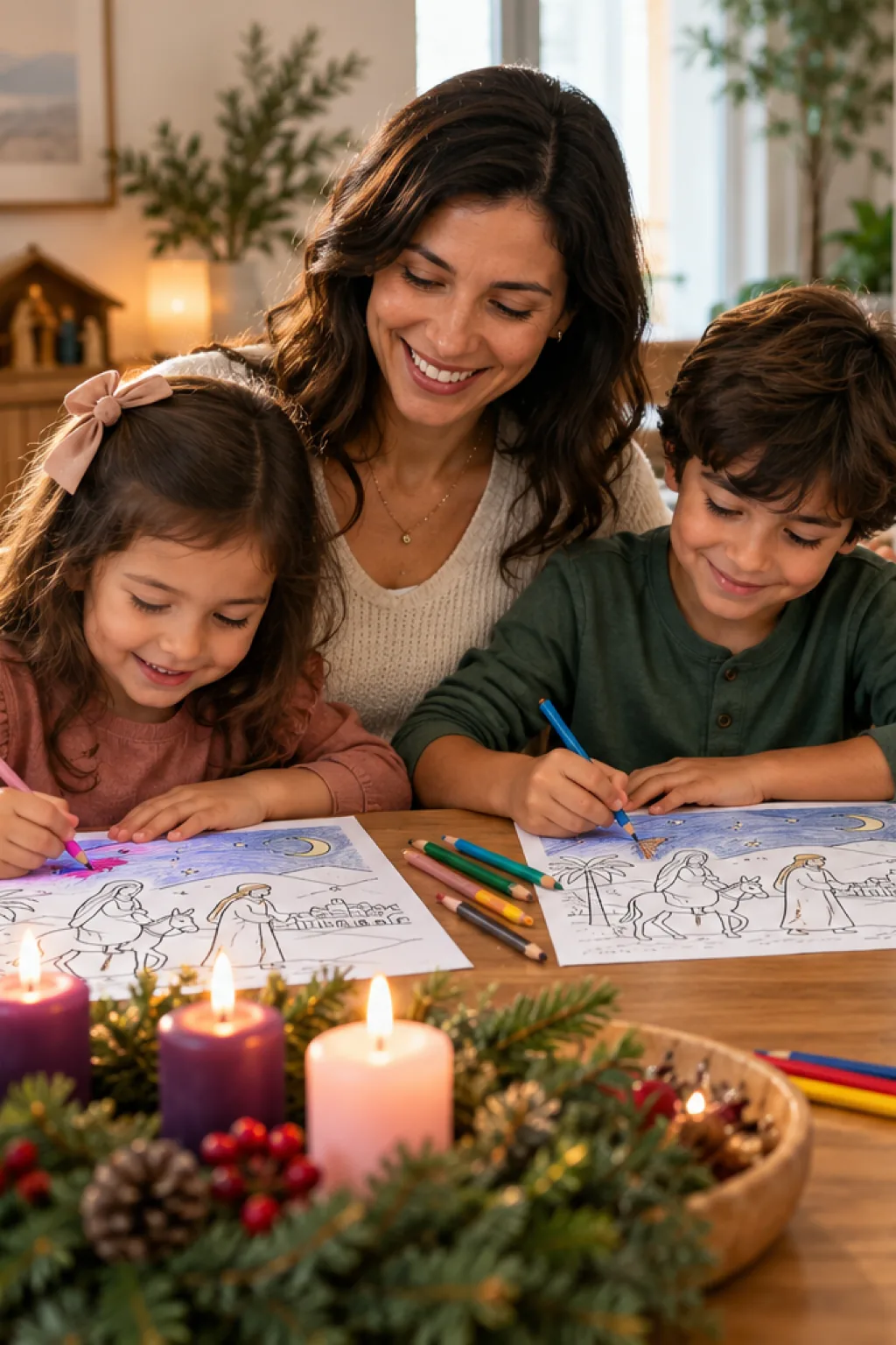 desenhos da Fuga para o Egito para colorir — exemplo criado na Desenhos pra Colorir