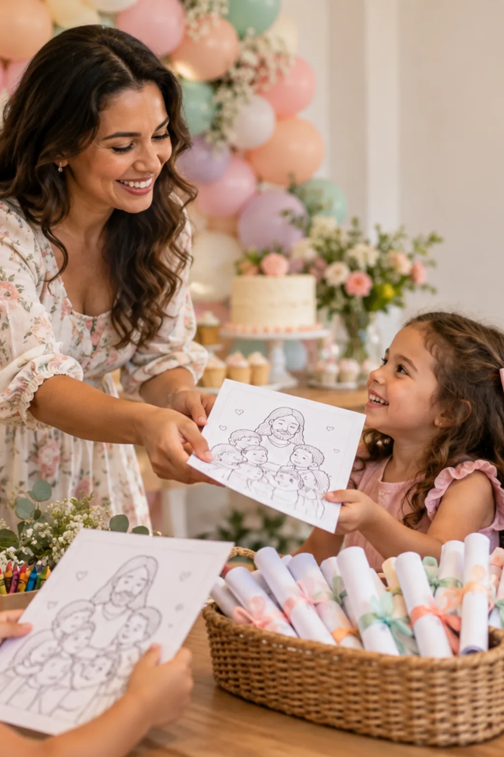 desenhos de Jesus e as crianças para colorir — exemplo criado na Desenhos pra Colorir