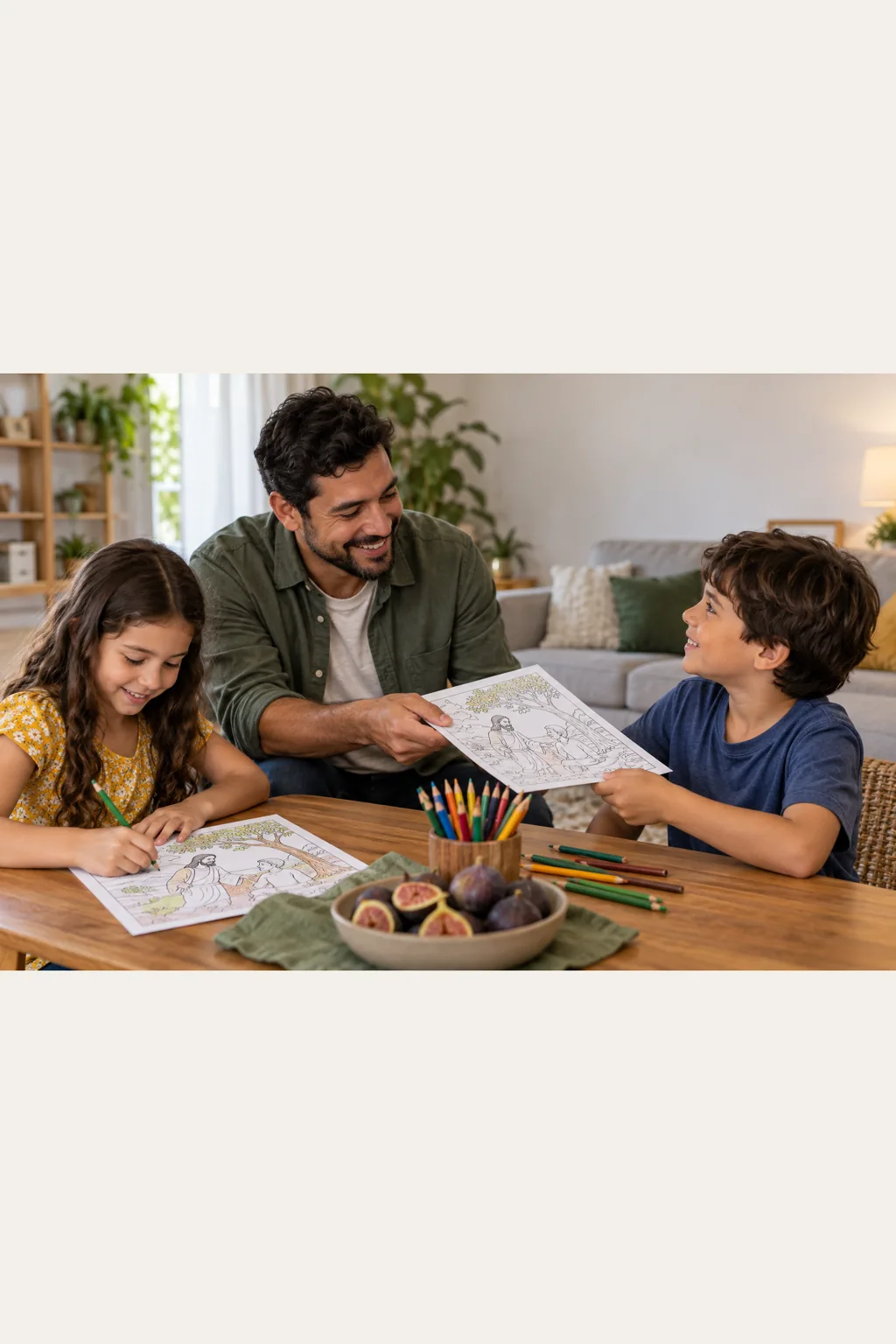 desenhos de Jesus e Natanael para colorir — exemplo criado na Desenhos pra Colorir