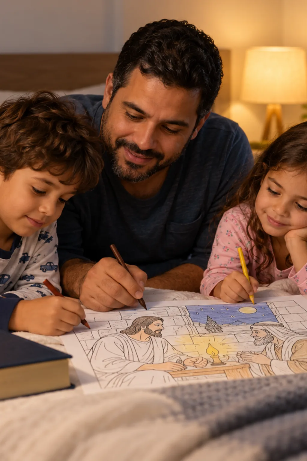 desenhos de Jesus e Nicodemos para colorir — exemplo criado na Desenhos pra Colorir