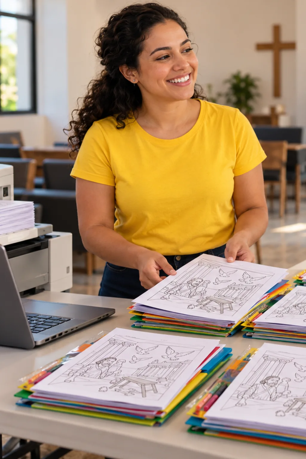 desenhos de Jesus purificando o Templo para colorir — exemplo criado na Desenhos pra Colorir