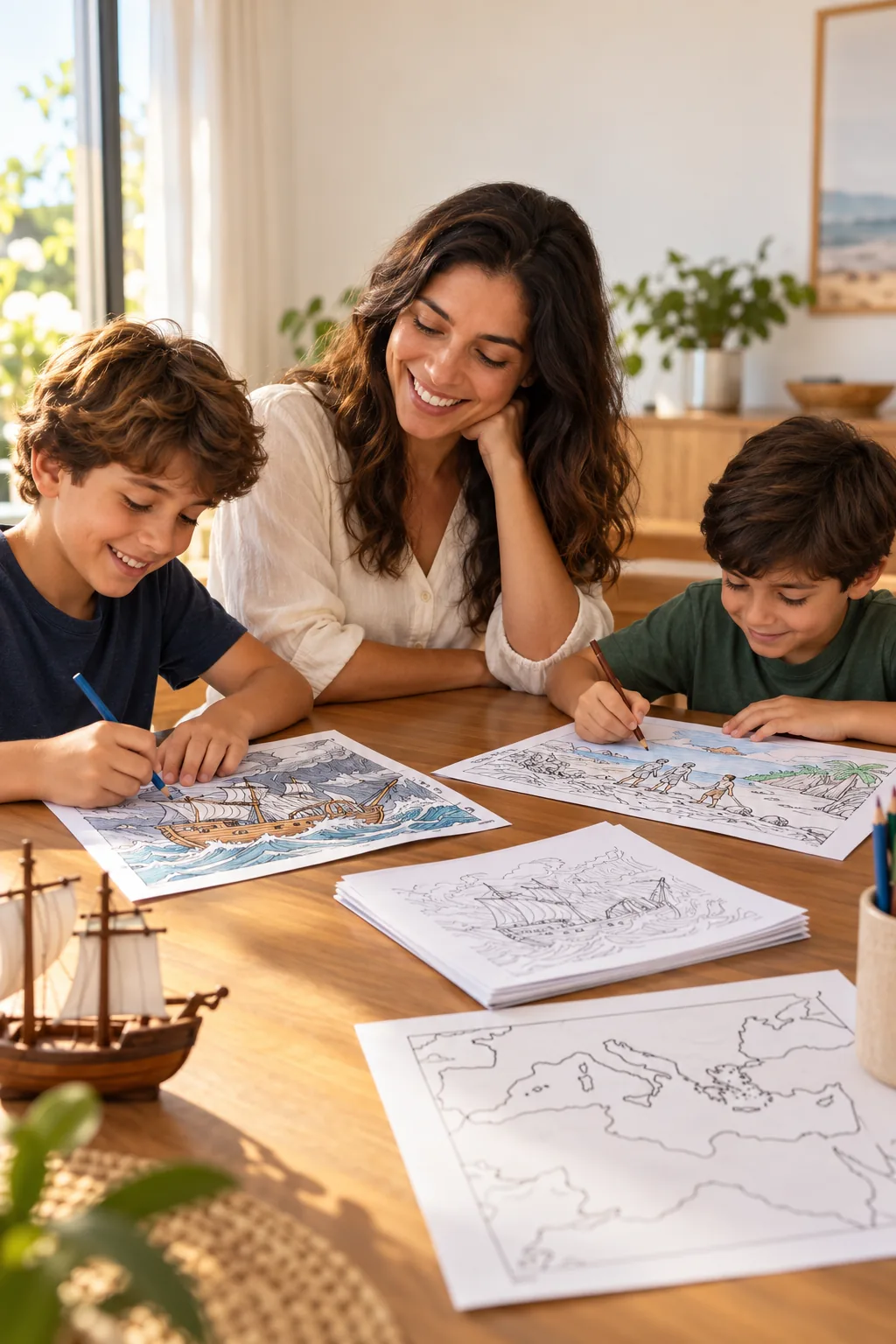 desenhos do Naufrágio de Paulo para colorir — exemplo criado na Desenhos pra Colorir
