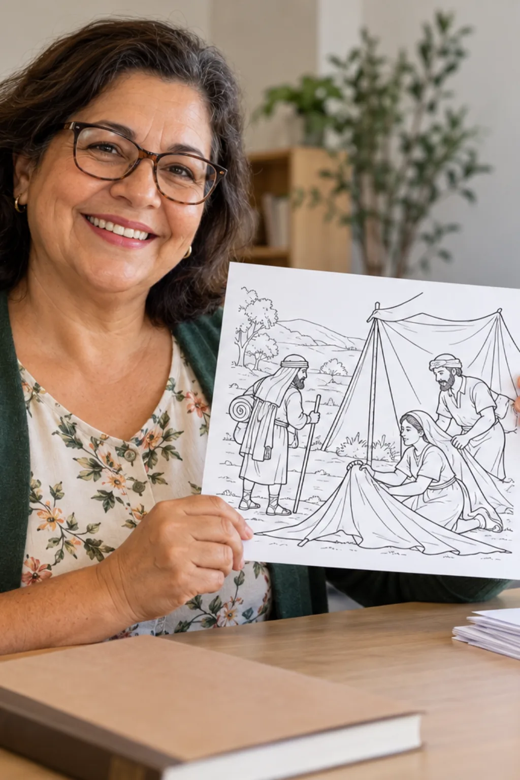 desenhos de Priscila e Áquila para colorir — exemplo criado na Desenhos pra Colorir