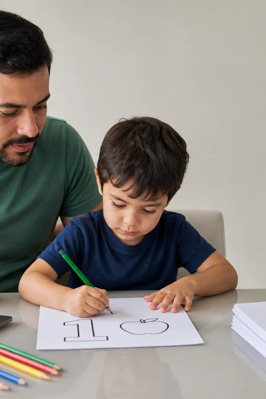 desenhos do número 1 para colorir — exemplo criado na Desenhos pra Colorir