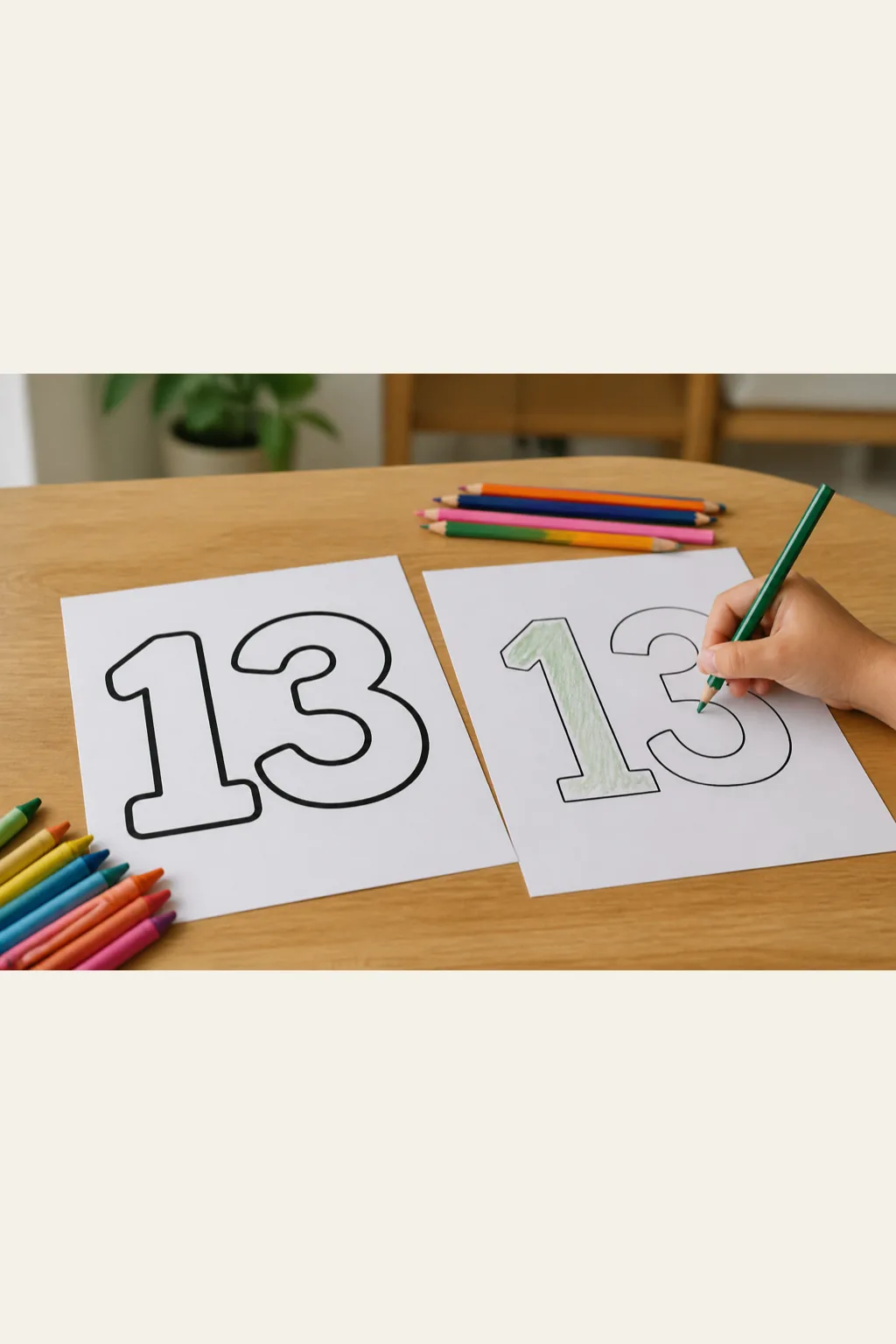 desenhos do número 13 para colorir - 2