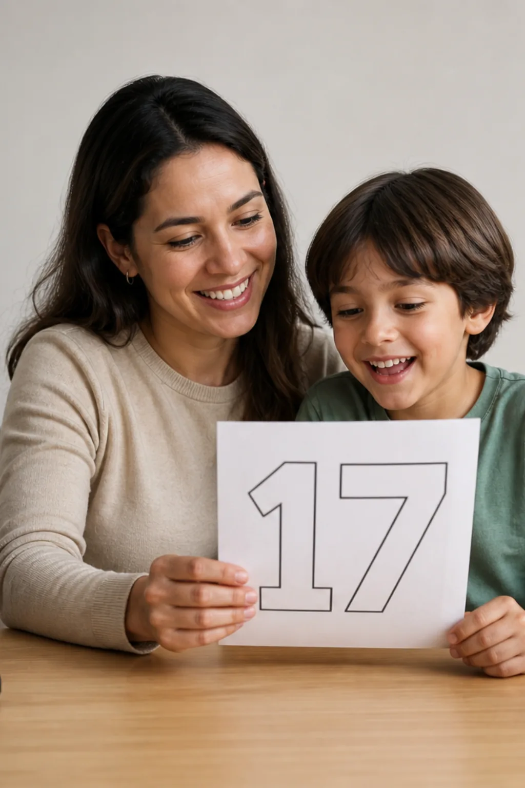 desenhos do número 17 para colorir — exemplo criado na Desenhos pra Colorir