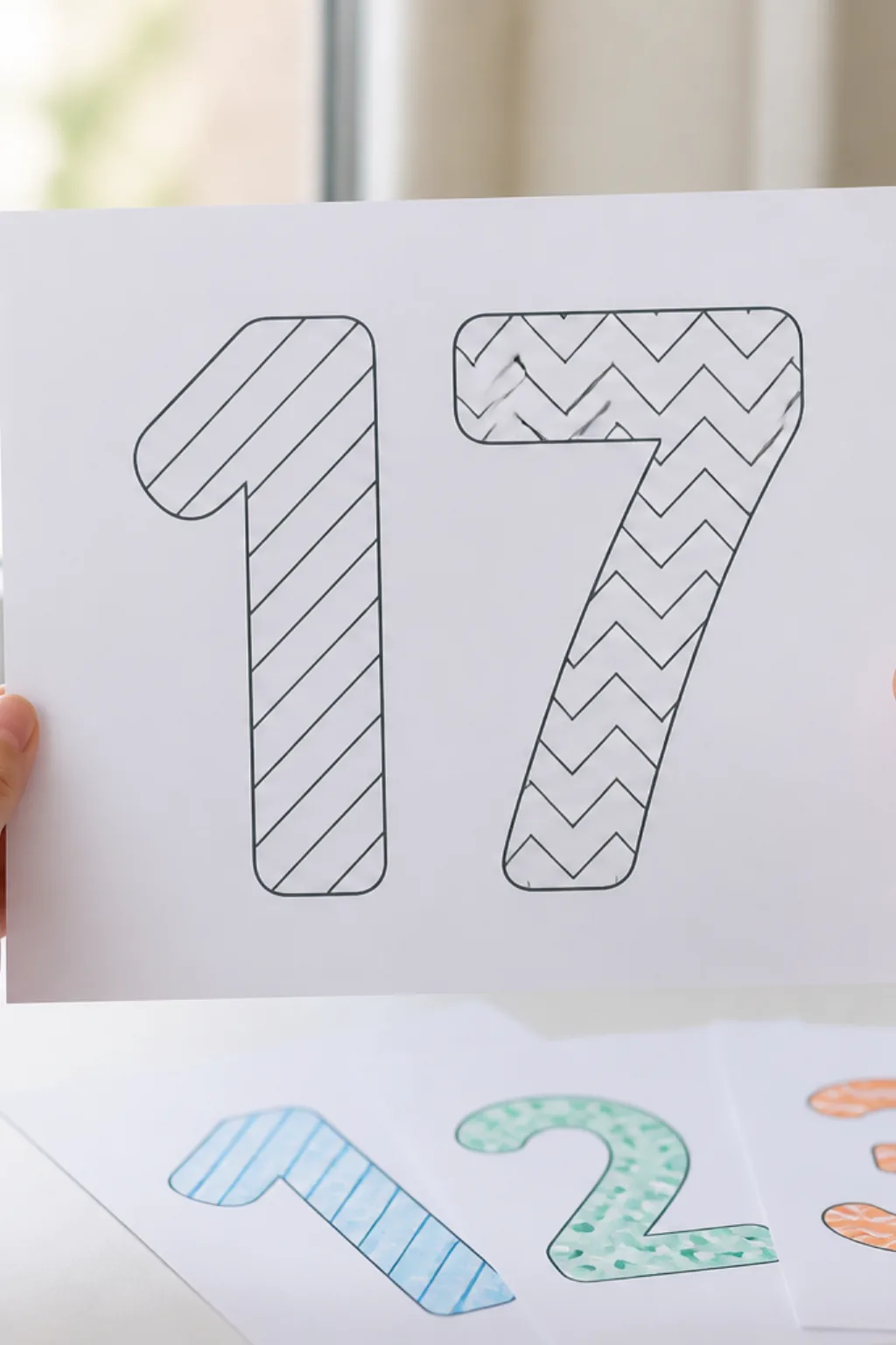 desenhos do número 17 para colorir - 2