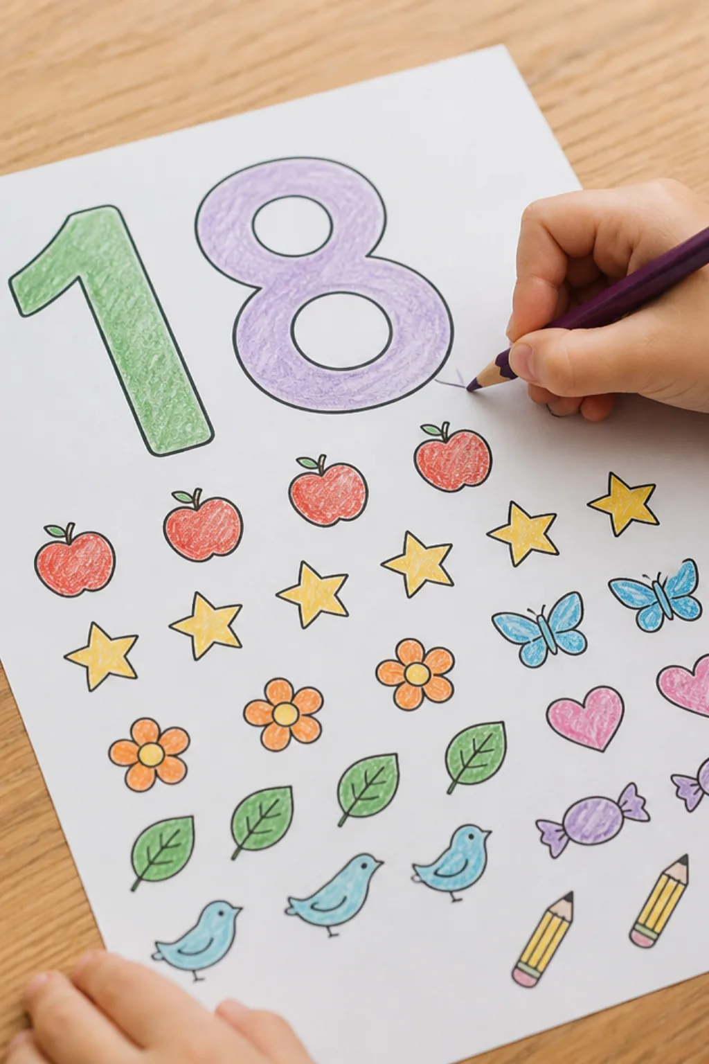número 18 para colorir - 2