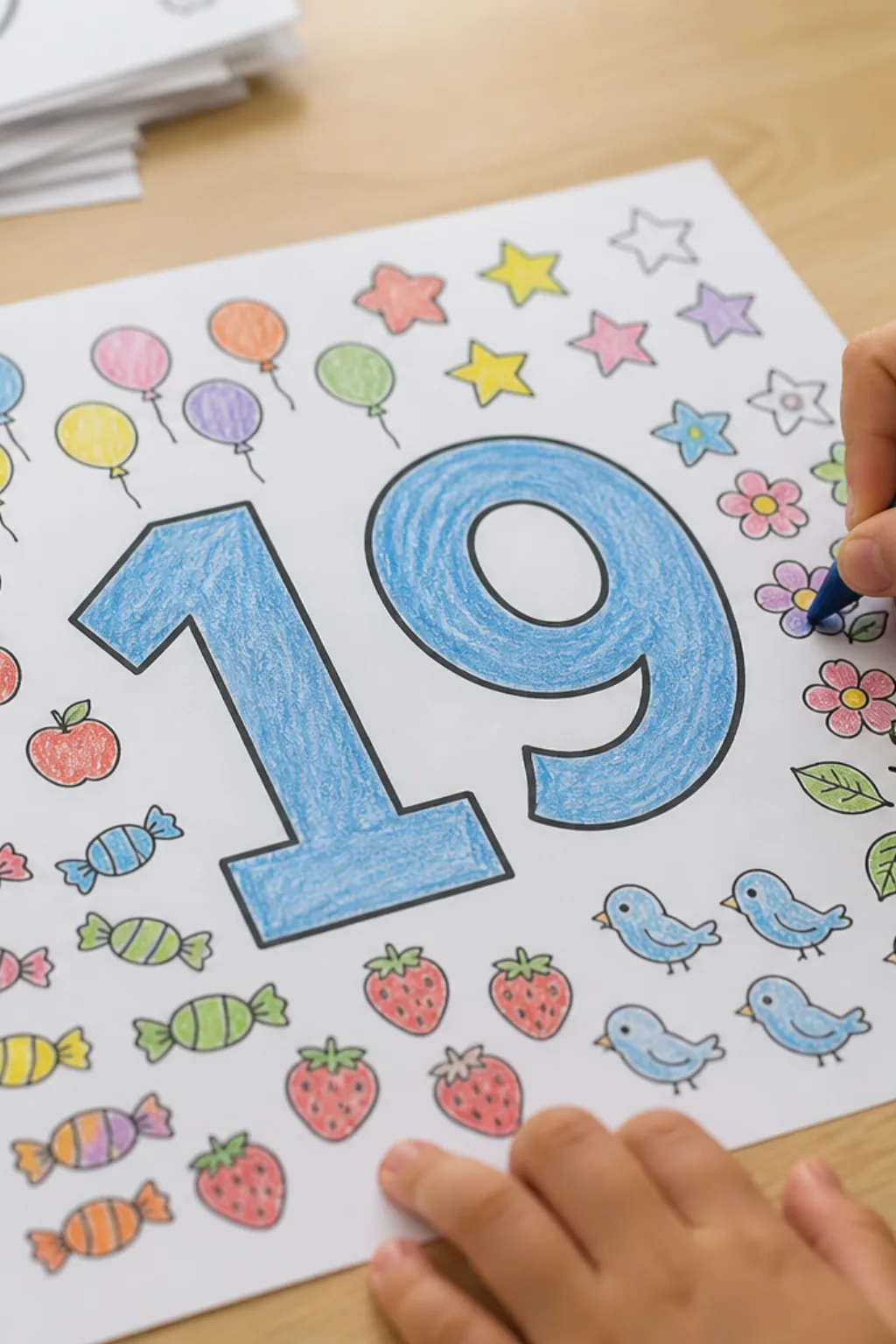 número 19 para colorir - 2