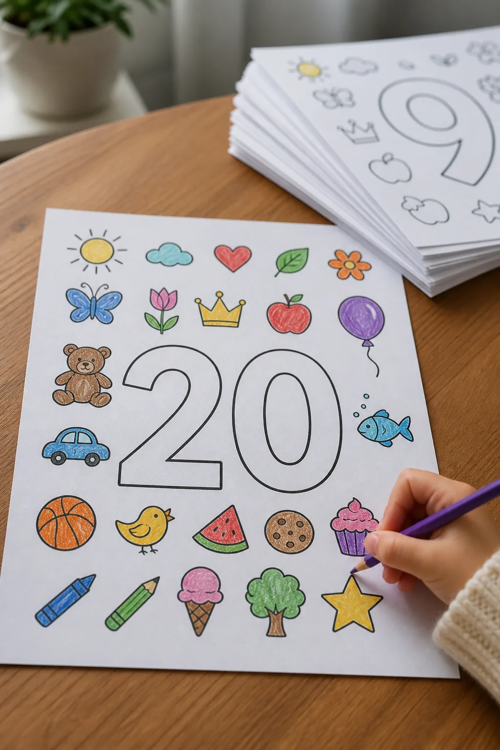 número 20 para colorir - 2