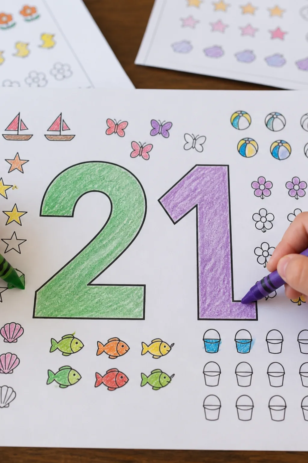 número 21 para colorir - 2