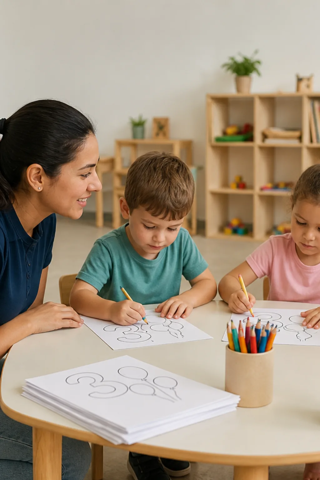 desenhos do número 3 para colorir — exemplo criado na Desenhos pra Colorir