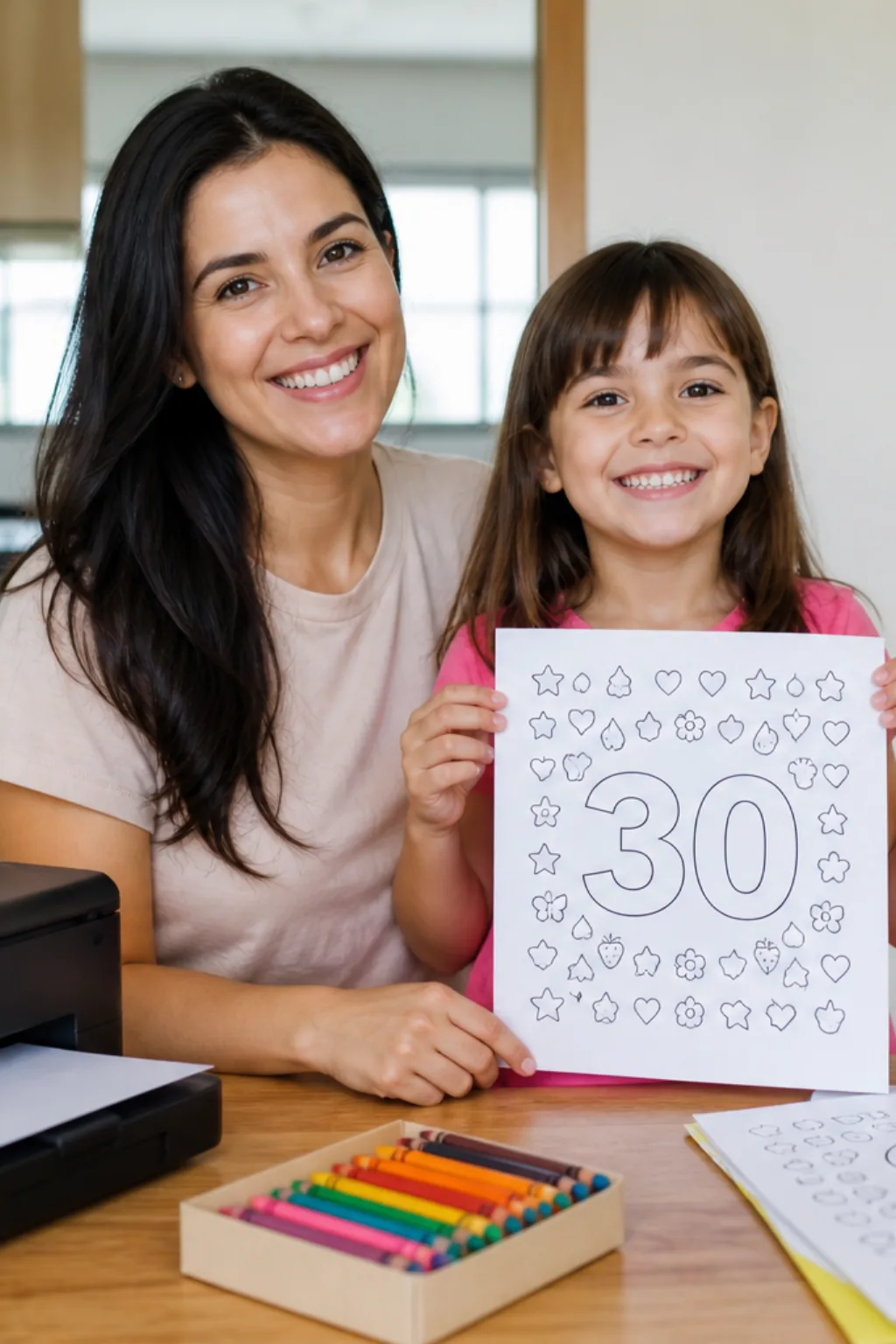 número 30 para colorir — exemplo criado na Desenhos pra Colorir