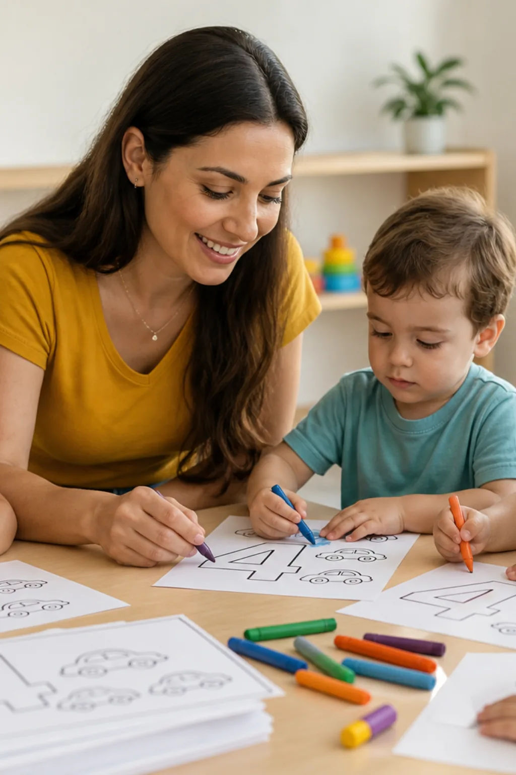 desenhos do número 4 para colorir — exemplo criado na Desenhos pra Colorir