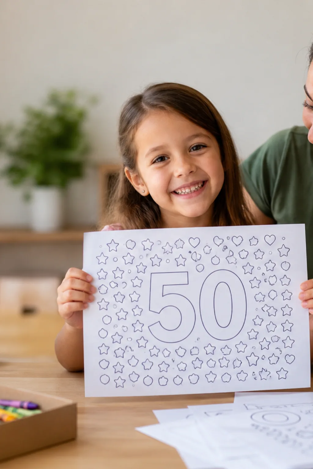 desenhos do número 50 para colorir — exemplo criado na Desenhos pra Colorir