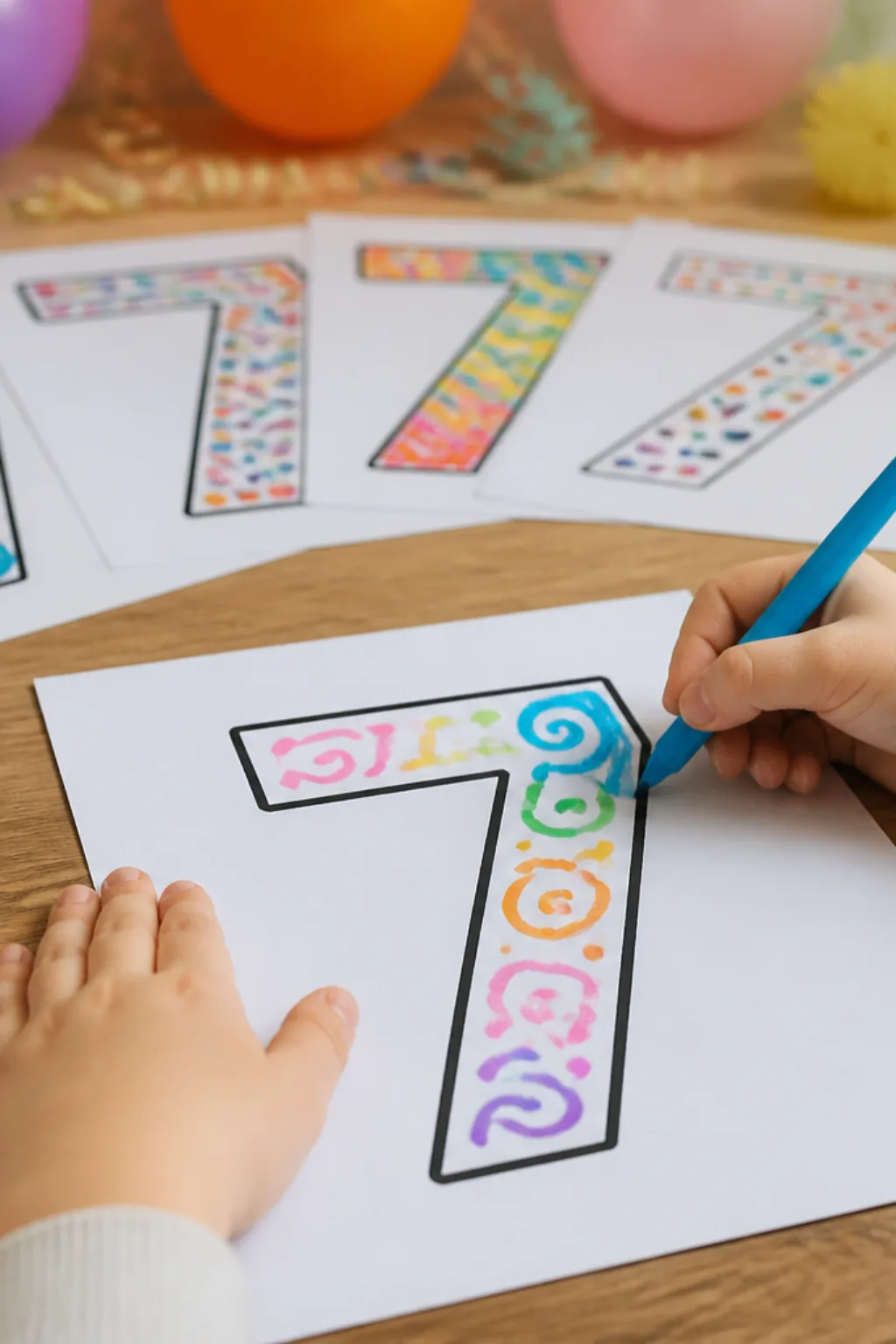 desenhos do número 7 para colorir - 2