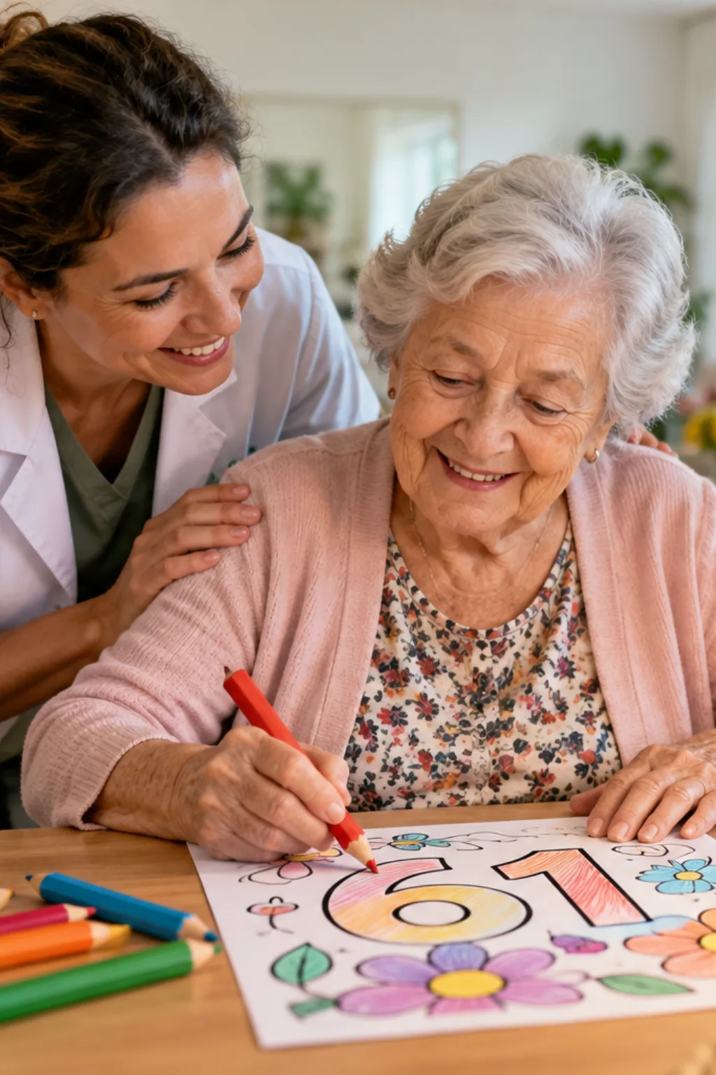 desenhos do número 61 para colorir — exemplo criado na Desenhos pra Colorir