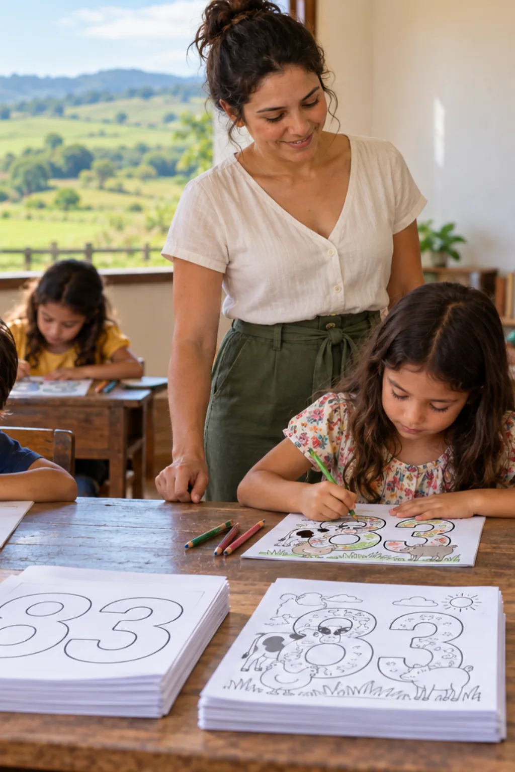 desenhos do número 83 para colorir — exemplo criado na Desenhos pra Colorir