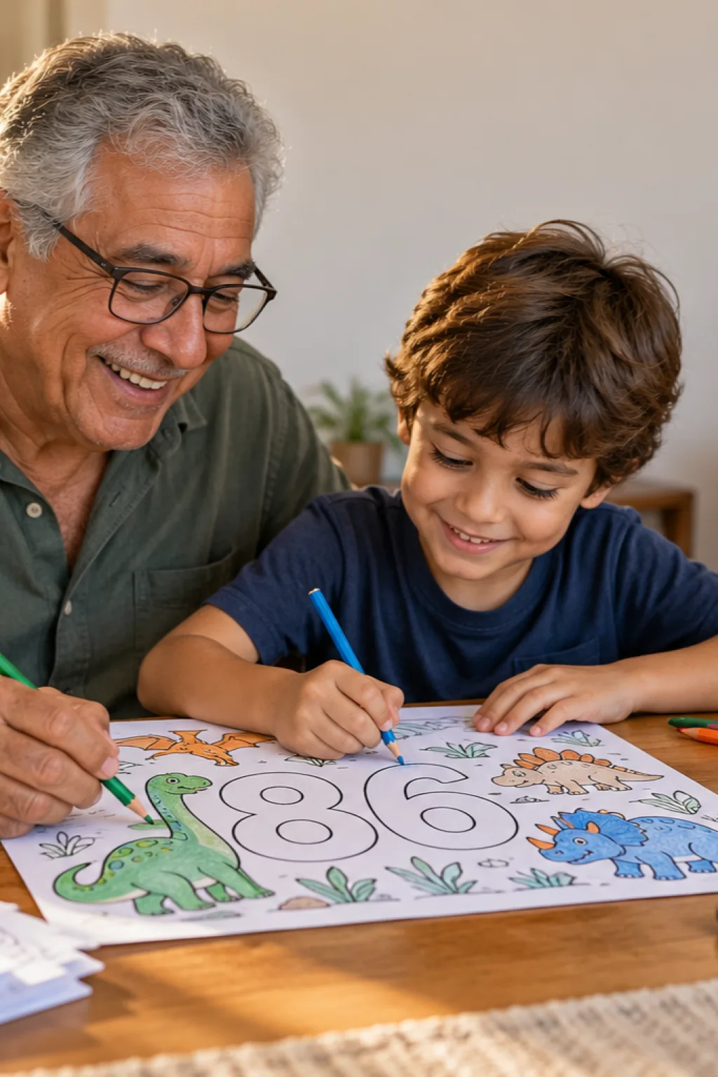 desenhos do número 86 para colorir — exemplo criado na Desenhos pra Colorir