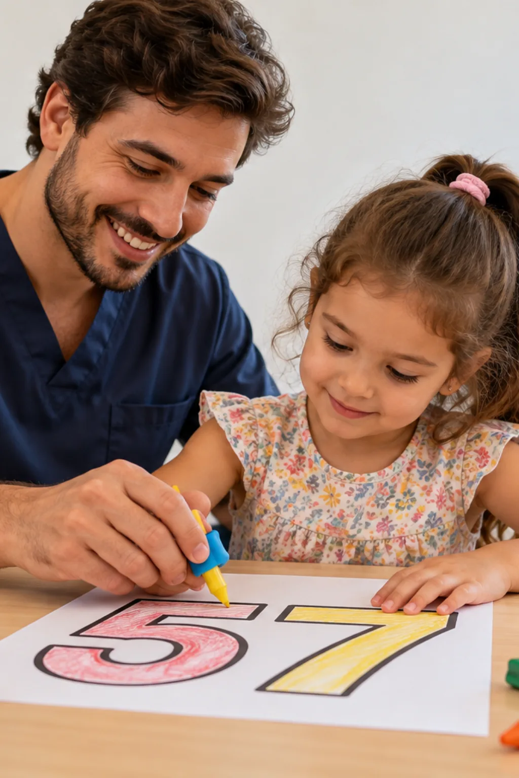 desenhos do número 57 para colorir — exemplo criado na Desenhos pra Colorir