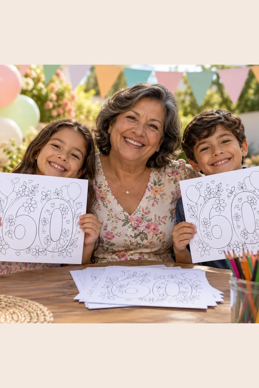 desenhos do número 60 para colorir — exemplo criado na Desenhos pra Colorir