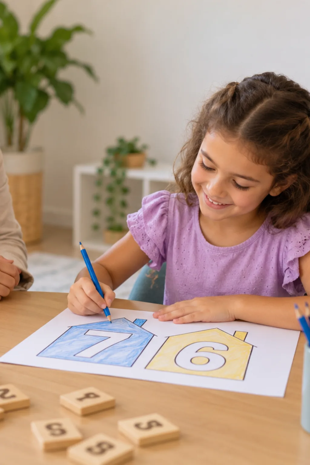 desenhos do número 76 para colorir — exemplo criado na Desenhos pra Colorir