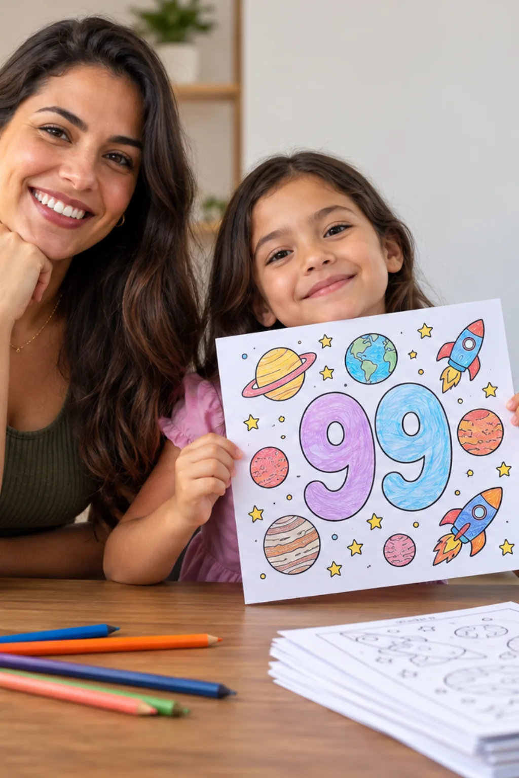 desenhos do número 99 para colorir — exemplo criado na Desenhos pra Colorir