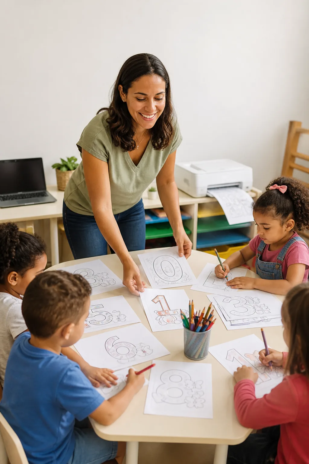 desenhos de números para colorir na educação infantil — exemplo criado na Desenhos pra Colorir