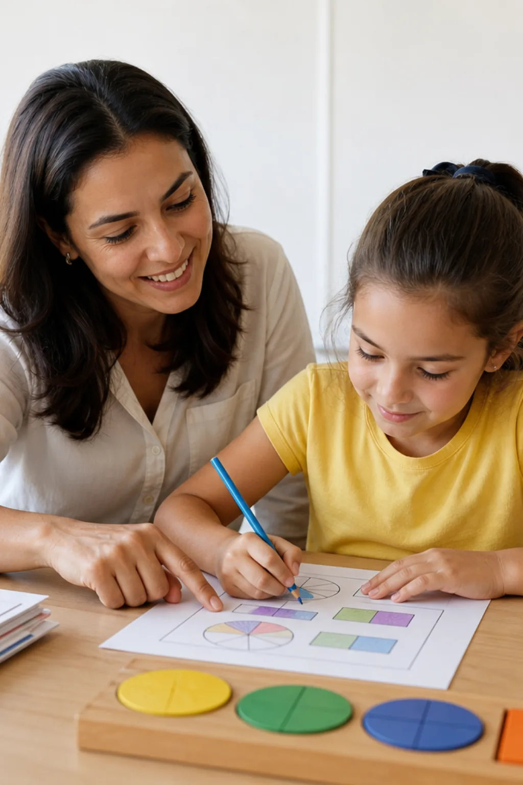 desenhos de frações para colorir — exemplo criado na Desenhos pra Colorir