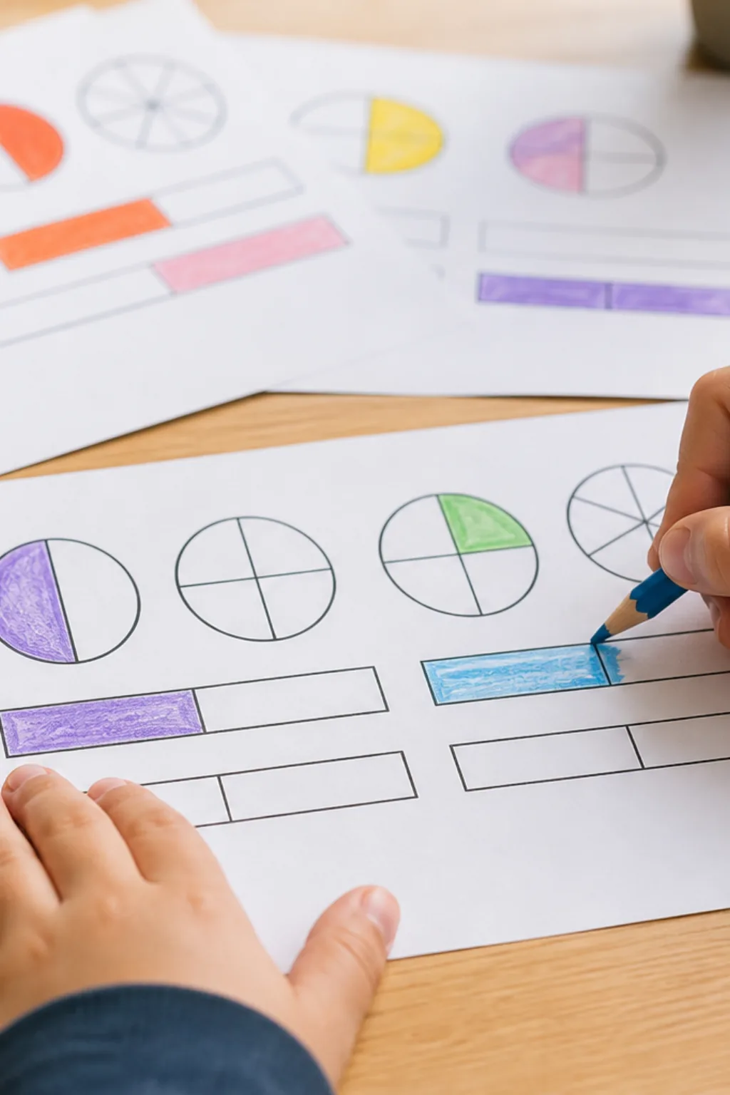 desenhos de frações para colorir - 2