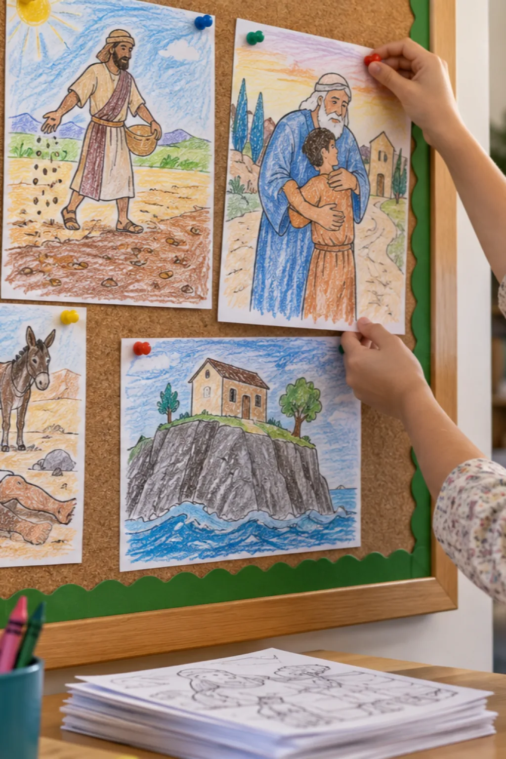 Desenhos das Parábolas de Jesus para Colorir - Depois