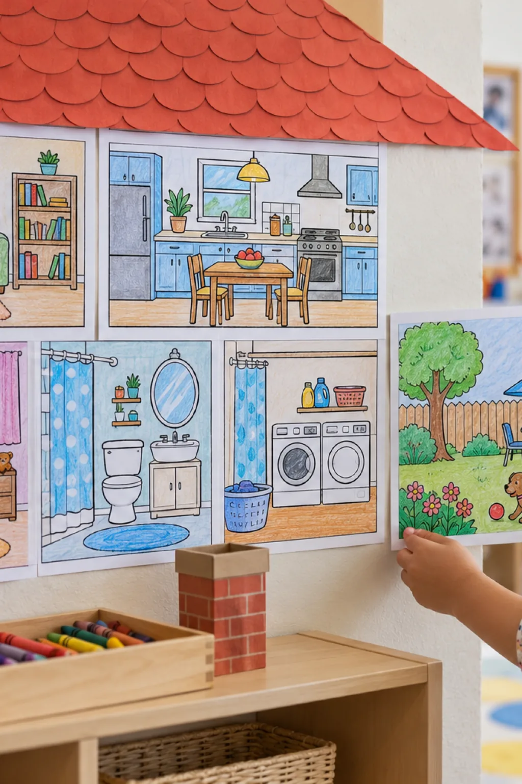 Desenhos das Partes da Casa para Colorir - Depois