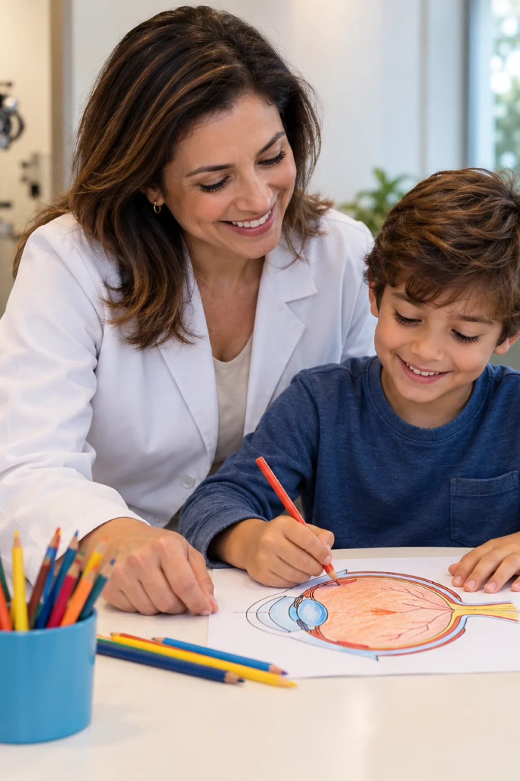desenhos da anatomia do olho para colorir — exemplo criado na Desenhos pra Colorir