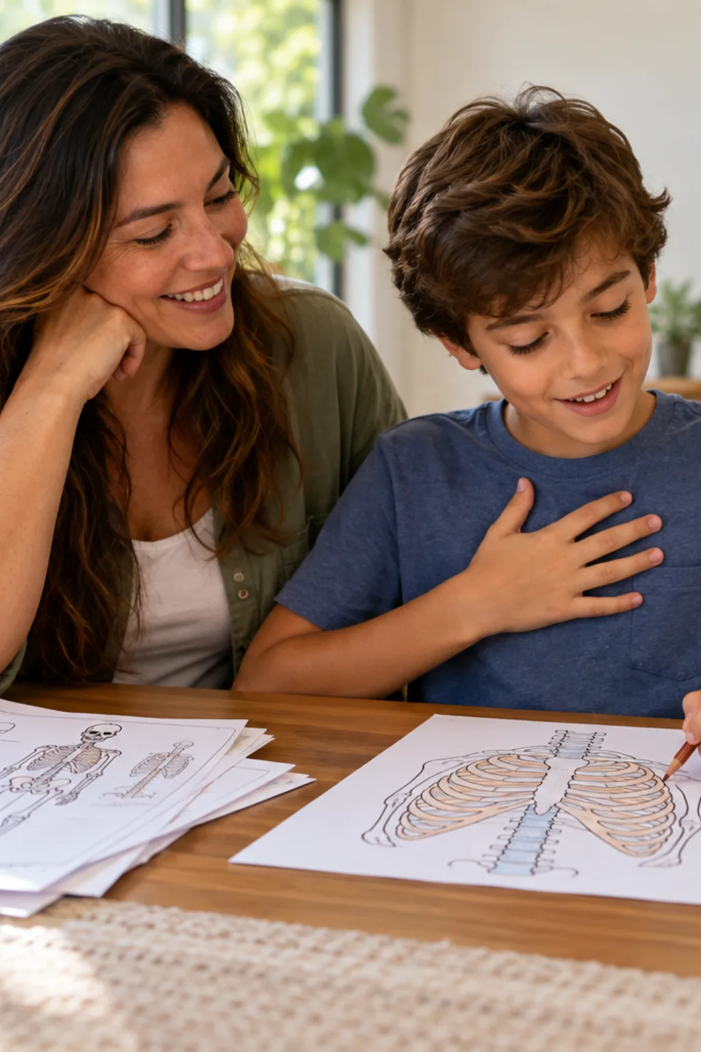 desenhos da caixa torácica para colorir — exemplo criado na Desenhos pra Colorir