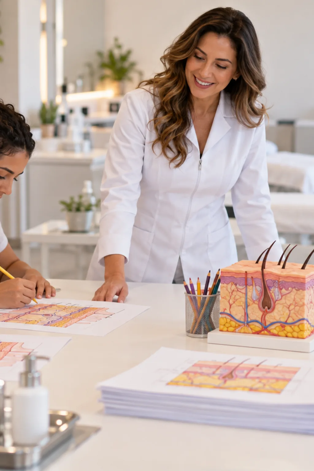 desenhos das camadas da pele para colorir — exemplo criado na Desenhos pra Colorir