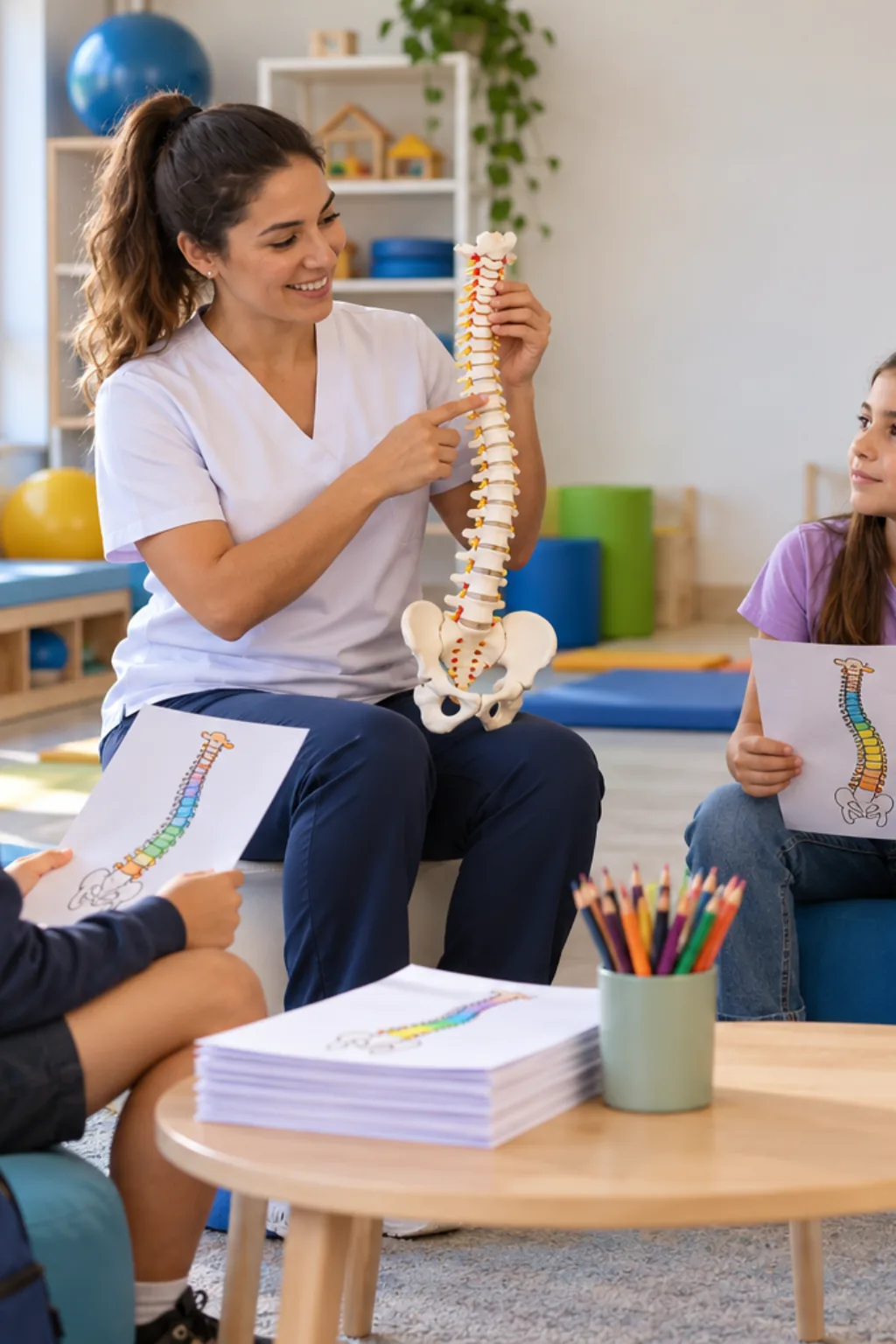 desenhos da coluna vertebral para colorir — exemplo criado na Desenhos pra Colorir