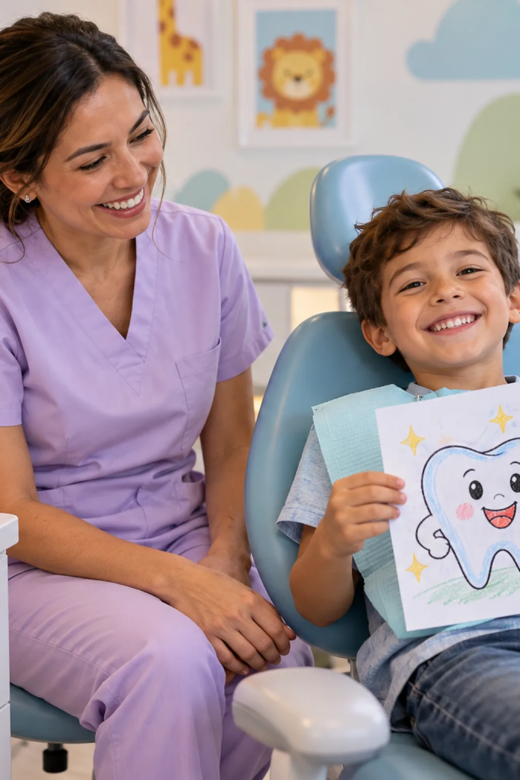 desenhos de dente para colorir — exemplo criado na Desenhos pra Colorir
