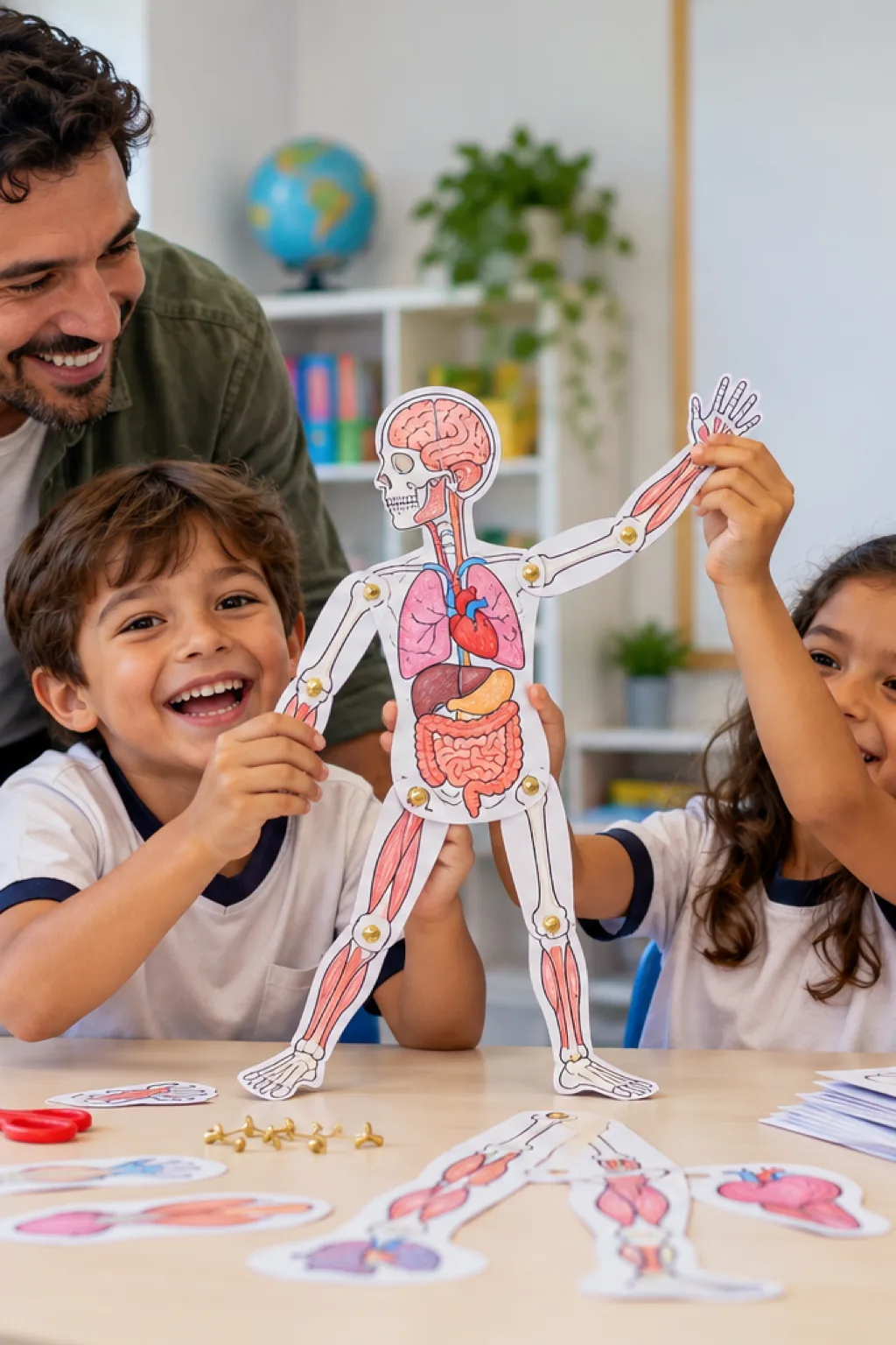 desenhos das partes do corpo humano para colorir e montar — exemplo criado na Desenhos pra Colorir