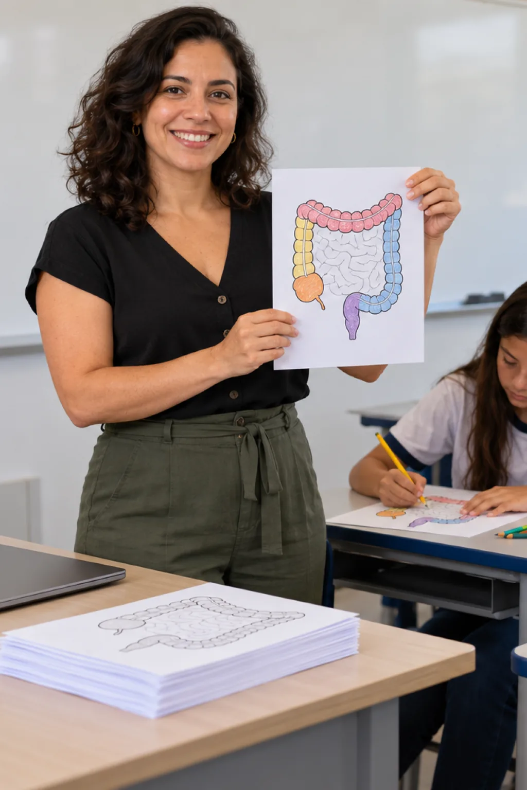 desenhos do intestino grosso para colorir — exemplo criado na Desenhos pra Colorir