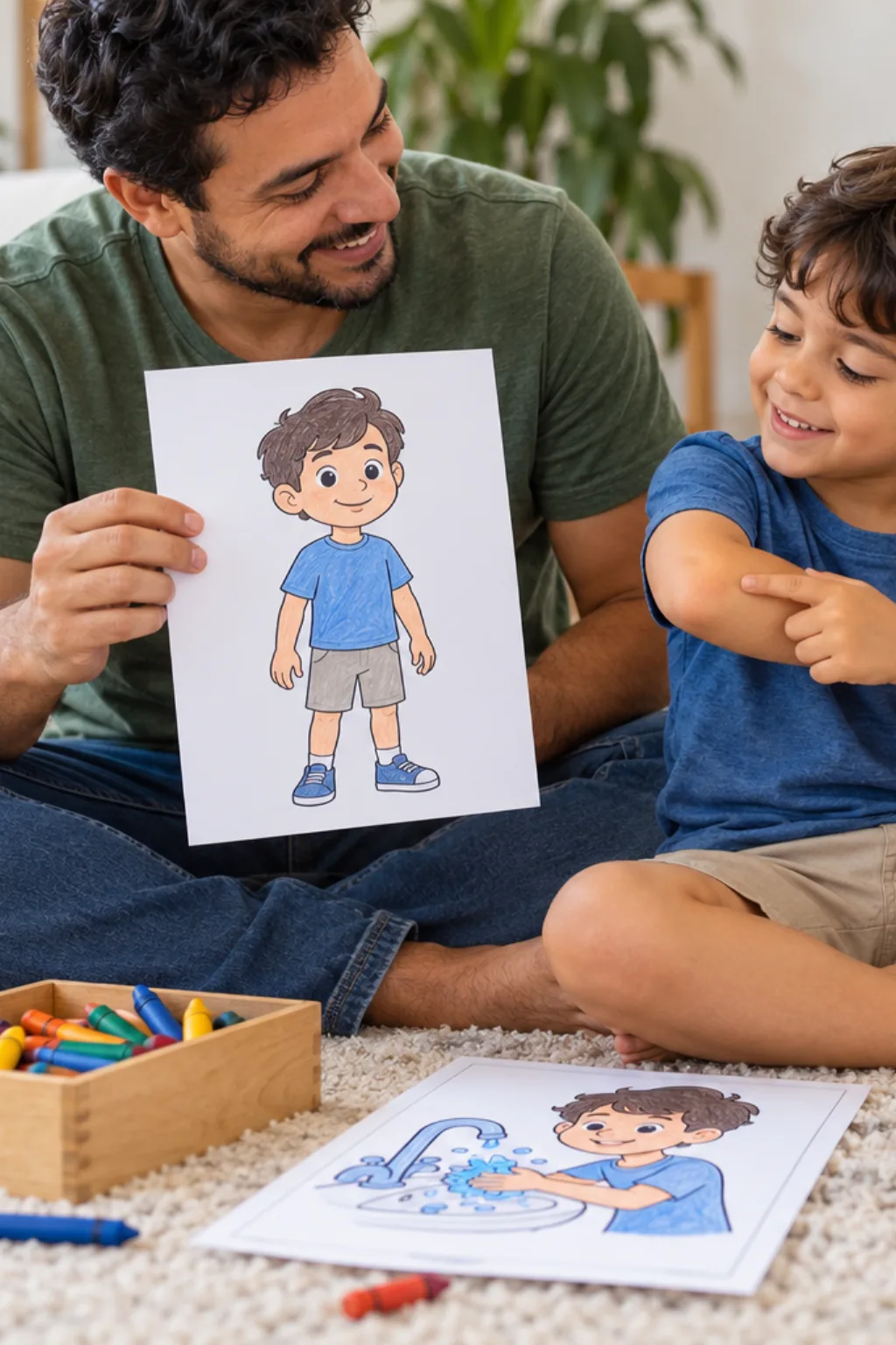 desenhos do corpo de menino para colorir — exemplo criado na Desenhos pra Colorir