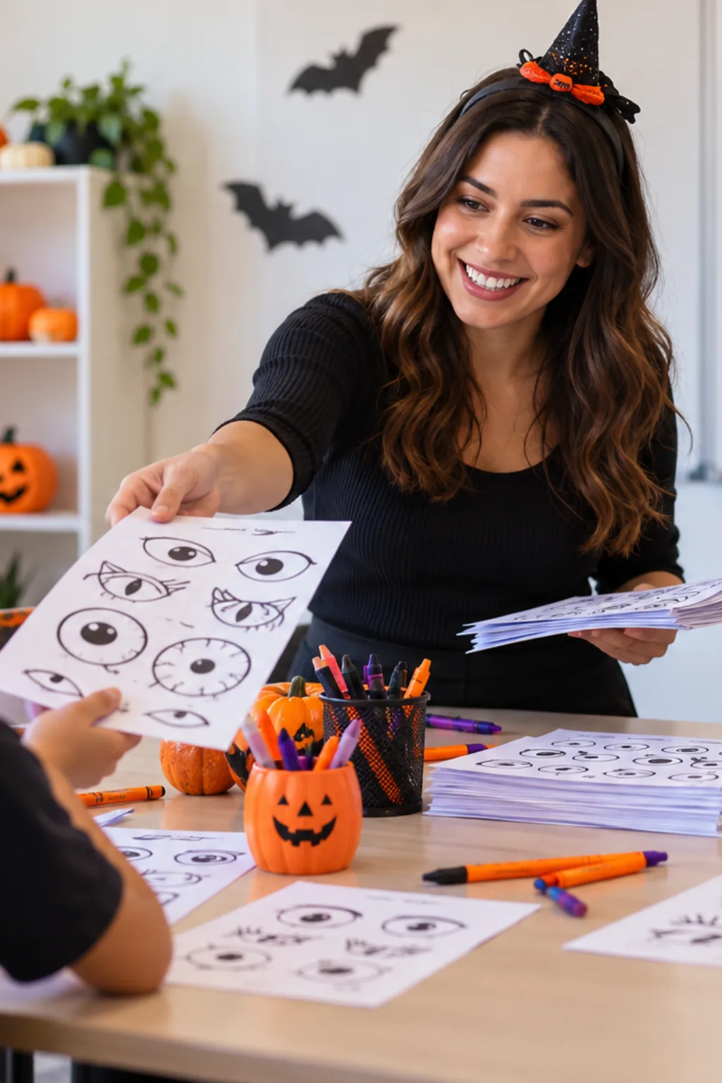desenhos de olhos de Halloween para colorir — exemplo criado na Desenhos pra Colorir