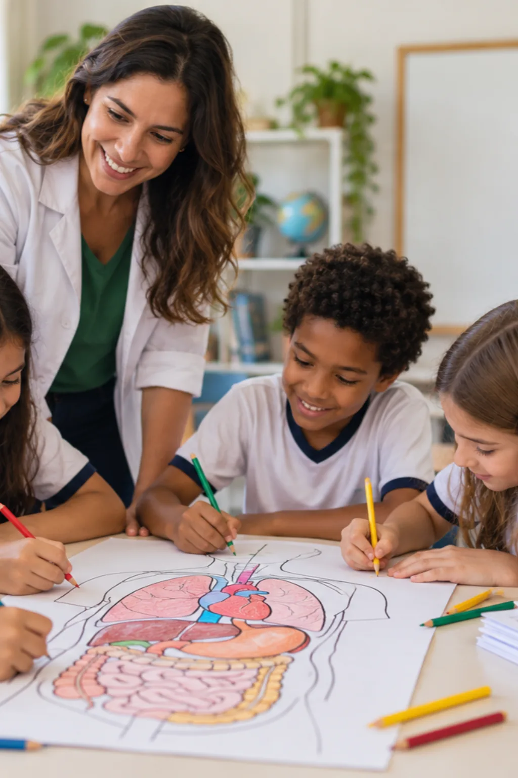 desenhos dos órgãos do corpo humano para colorir — exemplo criado na Desenhos pra Colorir