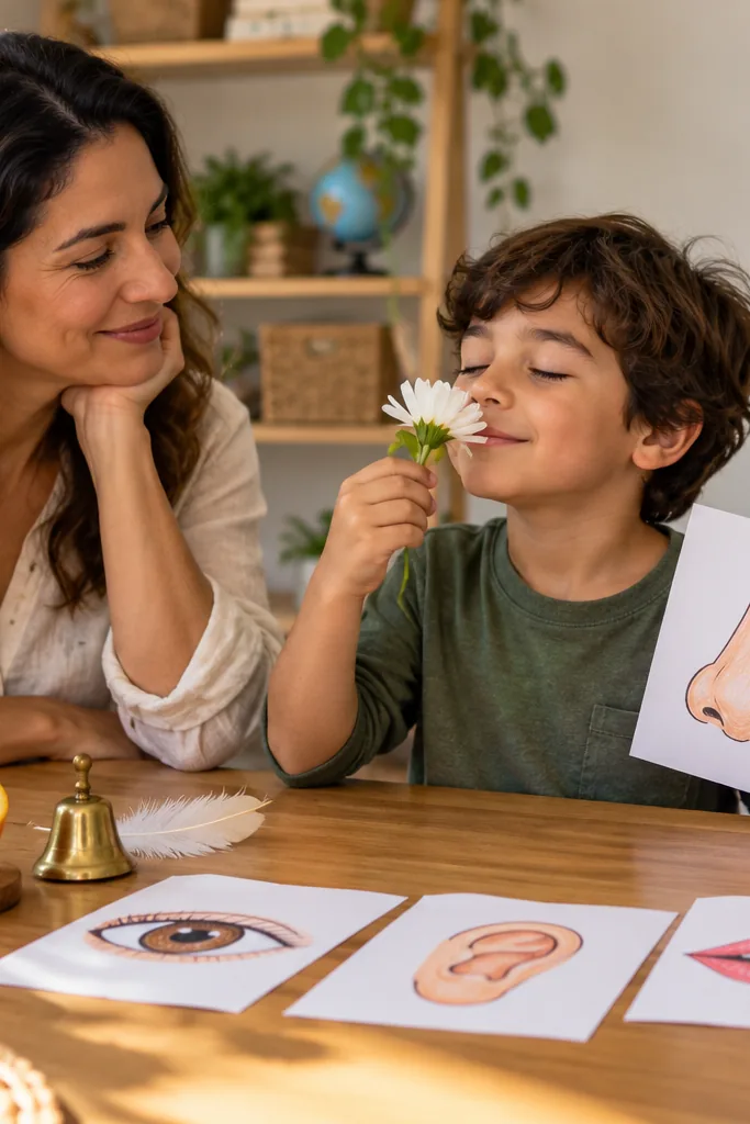 desenhos dos órgãos dos sentidos para colorir — exemplo criado na Desenhos pra Colorir