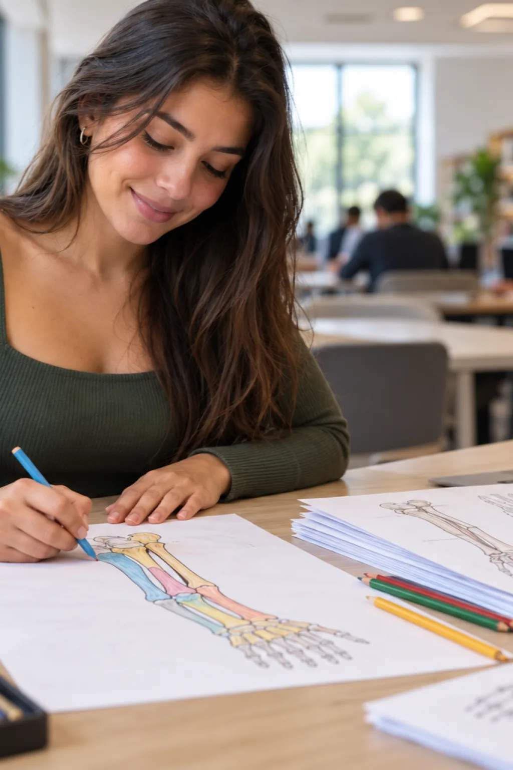 desenhos dos ossos do braço para colorir — exemplo criado na Desenhos pra Colorir