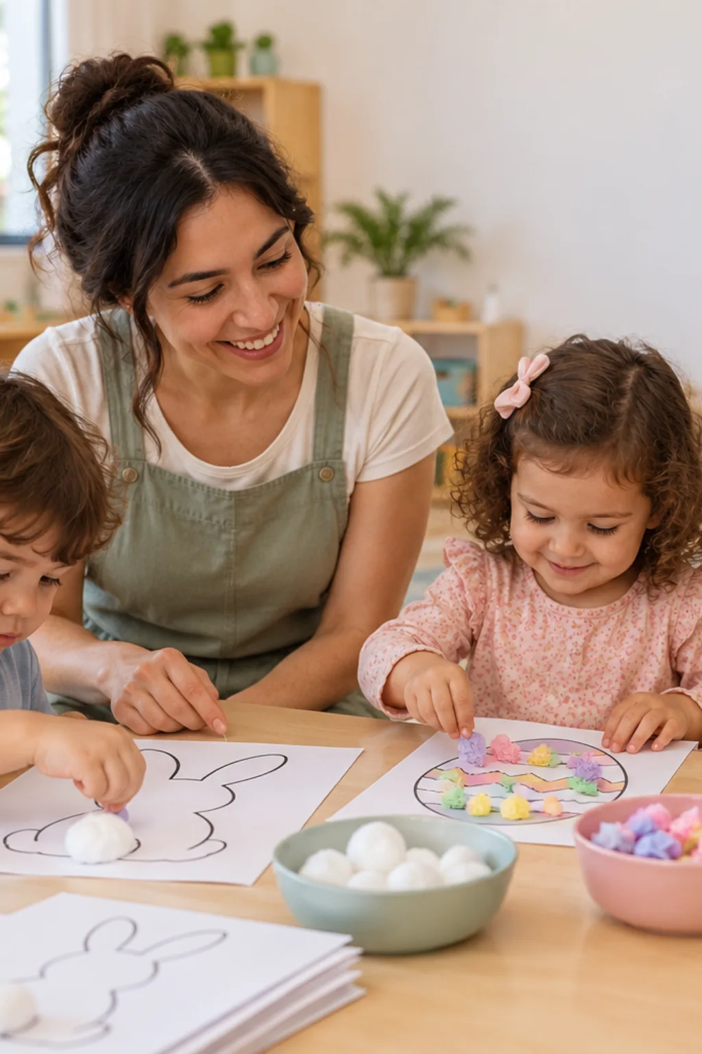atividades de colagem de Páscoa para imprimir e colorir — exemplo criado na Desenhos pra Colorir