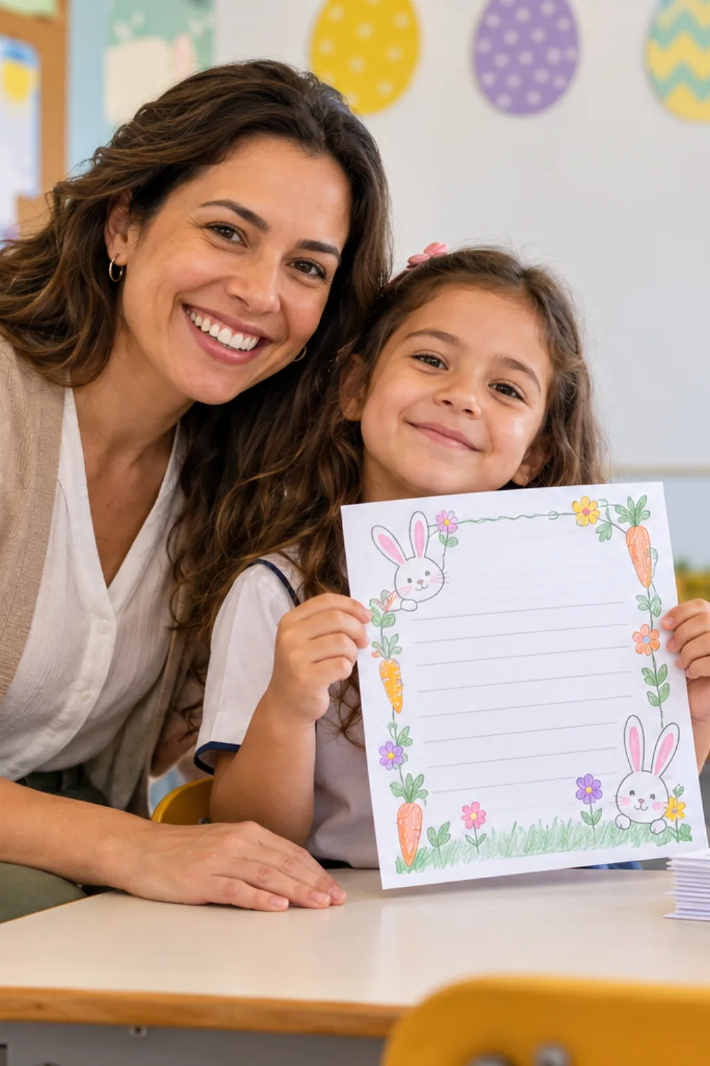 cartas para o coelhinho da Páscoa para imprimir e colorir — exemplo criado na Desenhos pra Colorir