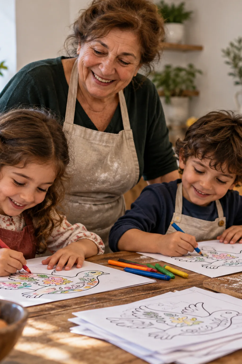 desenhos de colomba pascal para colorir — exemplo criado na Desenhos pra Colorir
