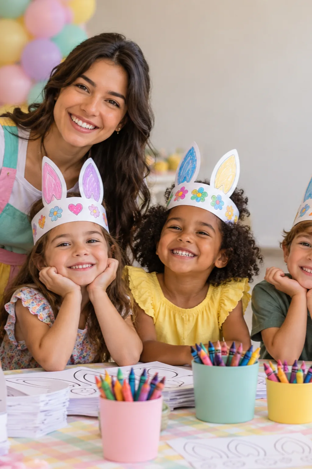 coroa de páscoa para colorir — exemplo criado na Desenhos pra Colorir
