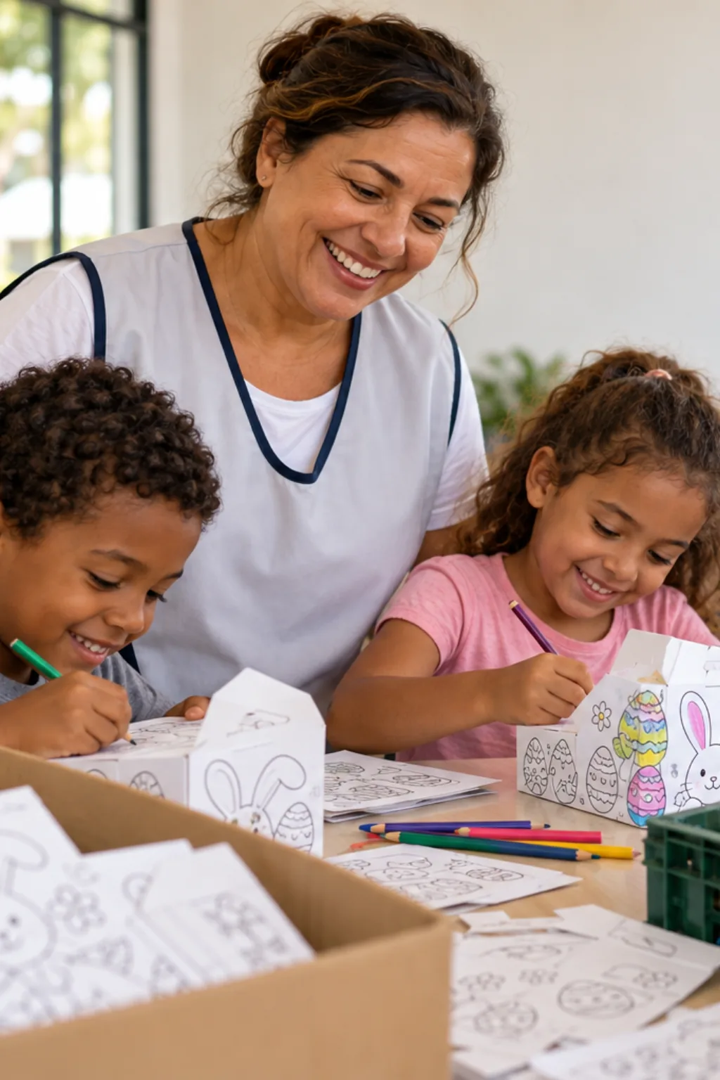 embalagens de Páscoa para imprimir e colorir — exemplo criado na Desenhos pra Colorir
