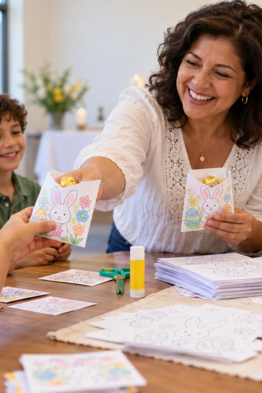 envelopes de Páscoa para imprimir e colorir — exemplo criado na Desenhos pra Colorir